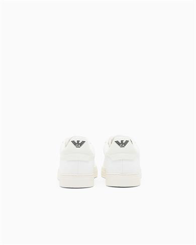 Emporıo Armani Erkek Bağlamalı Orta Kalın Taban Deri Beyaz Sneaker EM003843 AF20003-M0107