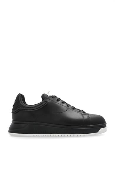 Emporıo Armani Erkek Bağlamalı Orta Kalın Taban Deri Siyah Sneaker EM003663 AF18212-MC105