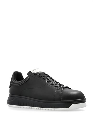 Emporıo Armani Erkek Bağlamalı Orta Kalın Taban Deri Siyah Sneaker EM003663 AF18212-MC105