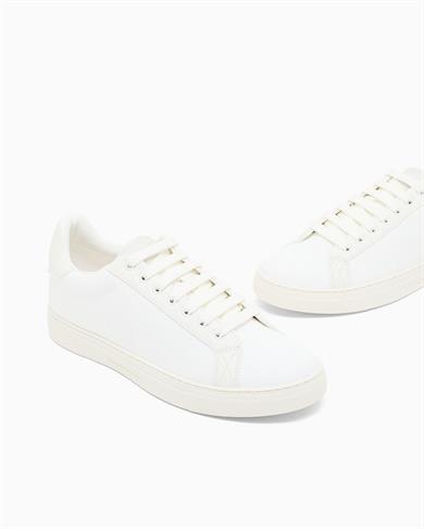 Emporıo Armani Erkek Bağlamalı Orta Kalın Taban Deri Beyaz Sneaker EM003843 AF20003-M0107
