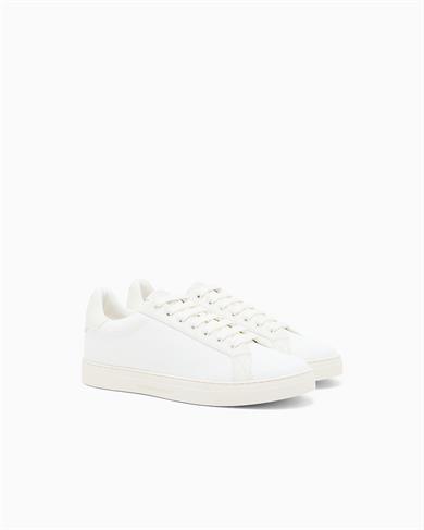 Emporıo Armani Erkek Bağlamalı Orta Kalın Taban Deri Beyaz Sneaker EM003843 AF20003-M0107