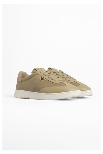 Emporıo Armani Erkek Bağcıklı Bağlama Yuvarlak Burun Deri Rahat Taban Haki Sneaker EM003062 AF18210-U1072