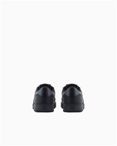 Emporıo Armani Erkek Bağcıklı Bağlama Yuvarlak Burun Deri Rahat Taban Siyah Sneaker EM003062 AF18210-UC001