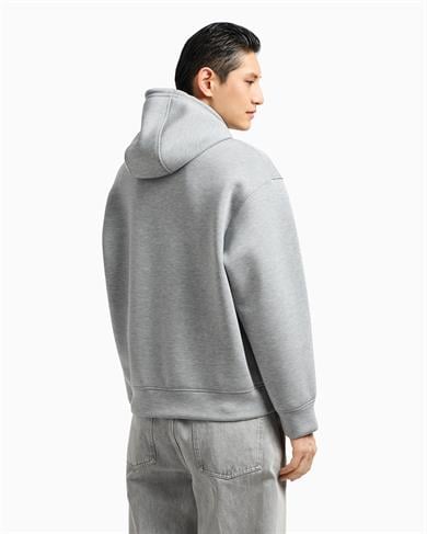 Emporıo Armani Erkek Çift Bağcıklı Kapüşonlu Rahat %100 Pamuklu Jarse Kumaş Gri Sweatshirt EM002882 AF18339-M0195