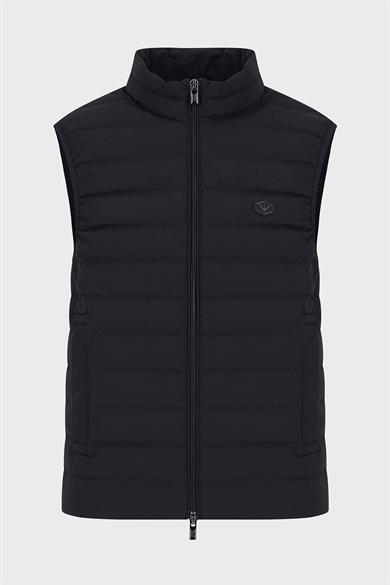 Emporıo Armani Erkek Dik Yaka Yalıtımlı Marka Logolu Fermuarlı Siyah Yelek 8N1BQ1 1NLRZ-0920
