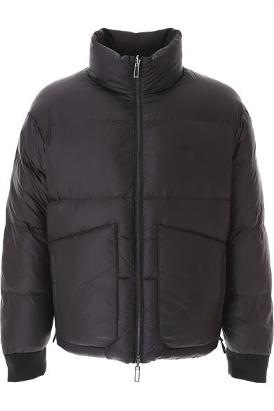 Emporıo Armani Erkek Dokuma Kumaş Dik Yaka Fermuarlı Siyah Mont 6R1B65 1NVSZ-F091
