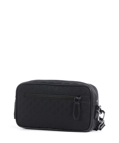 Emporıo Armani Erkek Fermuarlı Ön Bölmeli Kısa Askılı Siyah El Çantası EM007051 AF28798-UC001