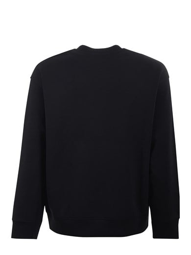 Emporıo Armani Erkek Fermuarlı ve Kabartmalı Kartal Logolu Regular Fit Kapüşonlu Siyah Sweatshirt EM001045 AF100131-UC001