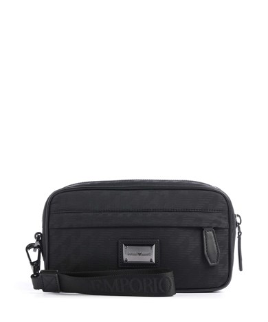 Emporıo Armani Erkek Fermuarlı Ön Bölmeli Kısa Askılı Siyah El Çantası EM007051 AF28798-UC001