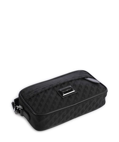 Emporıo Armani Erkek Fermuarlı Ön Bölmeli Kısa Askılı Siyah El Çantası EM007051 AF28798-UC001