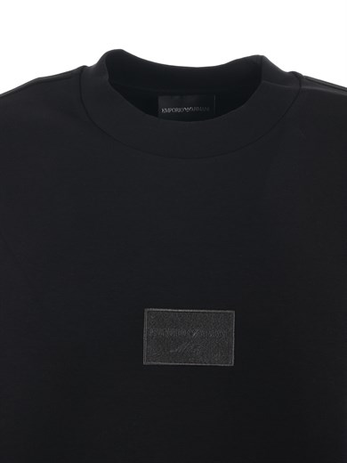 Emporıo Armani Erkek Fermuarlı ve Kabartmalı Kartal Logolu Regular Fit Kapüşonlu Siyah Sweatshirt EM001045 AF100131-UC001