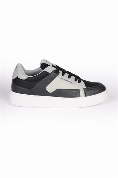 Emporıo Armani Erkek File Detaylı Logolu Yüksek Tabanlı Günlük Gri-Beyaz Sneaker X4X568 XN162-S787