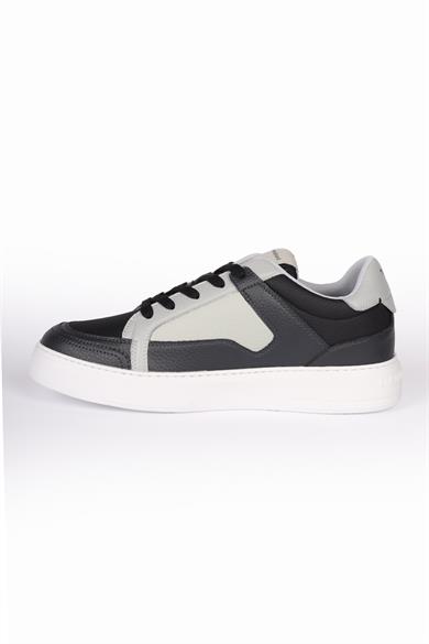 Emporıo Armani Erkek File Detaylı Logolu Yüksek Tabanlı Günlük Gri-Beyaz Sneaker X4X568 XN162-S787