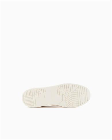 Emporıo Armani Erkek Kabartmalı Baskı Desenli Kontrast Logo Detaylı Deri Beyaz Sneaker EM002852 AF18014-M0017