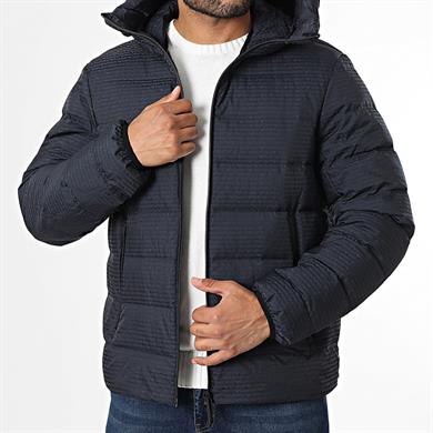 Emporıo Armani Erkek Kapüşonlu Yaka % 100 Kuş Tüyü Kapitoneli Lacivert Mont EM003043 AF15384-UB118