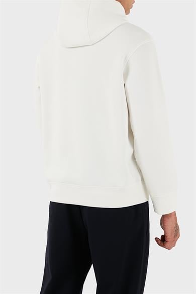 Emporıo Armani Erkek Kapşonlu Yaka Uzun Kol Pamuklu Regular Fit Beyaz Sweatshirt EM003587 AF10013-U0003