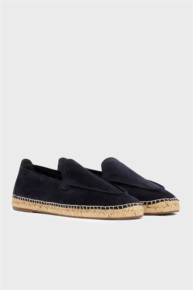 Emporıo Armani Erkek Kadife Süet Lacivert Sandalet EM005854 AF23967-UB117