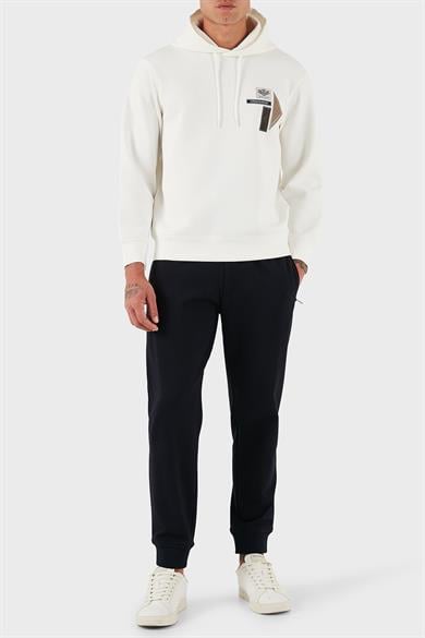 Emporıo Armani Erkek Kapşonlu Yaka Uzun Kol Pamuklu Regular Fit Beyaz Sweatshirt EM003587 AF10013-U0003