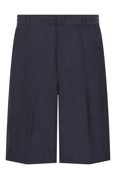 Emporıo Armani Erkek Keten Karışımlı Desenli Normal Kesim Lacivert Şort & Bermuda EM005874 AF13812-UB118