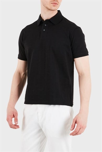 Emporıo Armani Erkek Kısa Kol Pamuklu Regular Fit Siyah Polo Yaka T-Shirt EM004912 AF10762-FC346