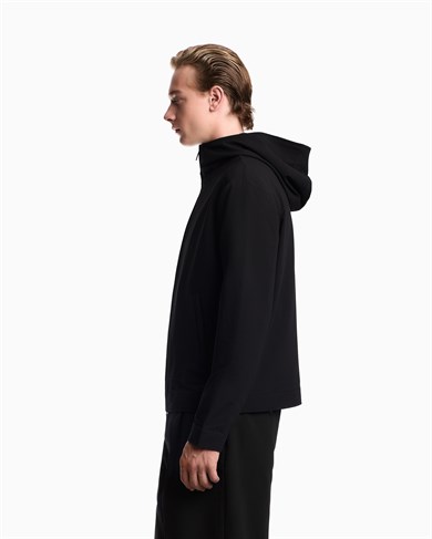 Emporıo Armani Erkek Kuş ve Kaz Tüyü Dolgulu Normal Kesim Kapüşonlu Uzun Kollu Siyah Ceket EM006752 AF28011-UC001