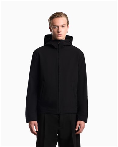 Emporıo Armani Erkek Kuş ve Kaz Tüyü Dolgulu Normal Kesim Kapüşonlu Uzun Kollu Siyah Ceket EM006752 AF28011-UC001