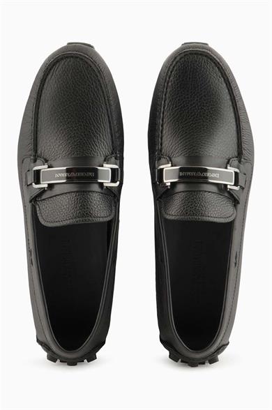 Emporıo Armani Erkek Logolu Bağcıklı Deri Siyah Casual X4B151 XN882-K001