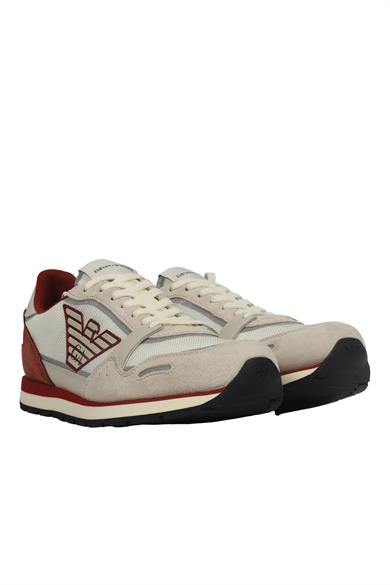 Emporıo Armani Erkek Logolu Normal Kalıp Bağcıklı Günlük Kırmızı Sneaker X4X537 XN730-T410