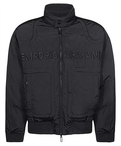 Emporıo Armani Erkek Logolu Fermuar Kapamalı Cepli Kışlık Siyah Mont 6R1B75 1NFEZ-0920