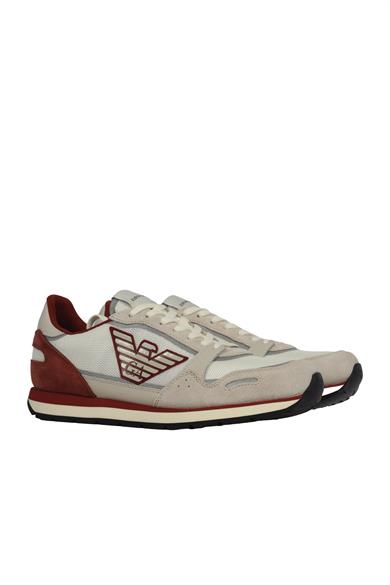 Emporıo Armani Erkek Logolu Normal Kalıp Bağcıklı Günlük Kırmızı Sneaker X4X537 XN730-T410