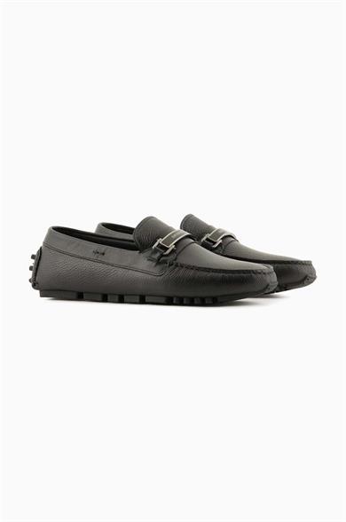 Emporıo Armani Erkek Logolu Bağcıklı Deri Siyah Casual X4B151 XN882-K001