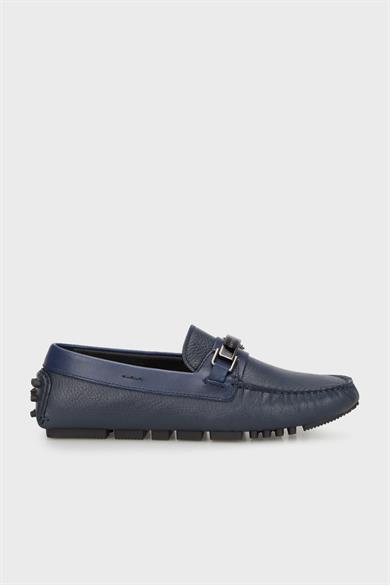 Emporıo Armani Erkek Logolu Bağcıklı Deri Lacivert Casual X4B151 XN882-E553