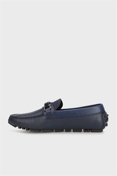 Emporıo Armani Erkek Logolu Bağcıklı Deri Lacivert Casual X4B151 XN882-E553