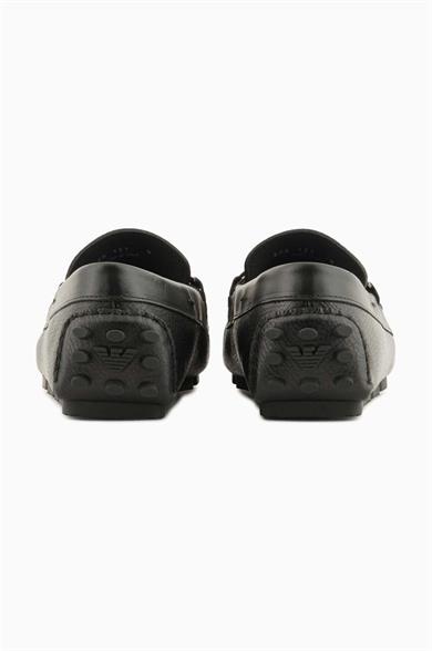 Emporıo Armani Erkek Logolu Bağcıklı Deri Siyah Casual X4B151 XN882-K001