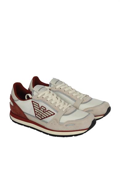 Emporıo Armani Erkek Logolu Normal Kalıp Bağcıklı Günlük Kırmızı Sneaker X4X537 XN730-T410