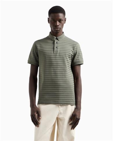 EMPORIO ARMANI Emporıo Armani Erkek Marka Logo Detaylı Regular Fit Kısa Kollu Yeşil Polo Yaka T-Shirt EM001295 AF10762-F8107
