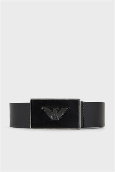 Emporıo Armani Erkek Metal Toka Derili Marka Logolu Siyah Kemer Y4S196 YDC0G-001
