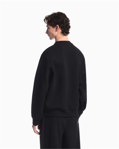 Emporıo Armani Erkek Normal Kalıp Yuvarlak Yakalı Logo Detaylı Pamuklu Çift Jarse Kumaşlı Siyah1 Sweatshirt EM007352 AF10013-MC721