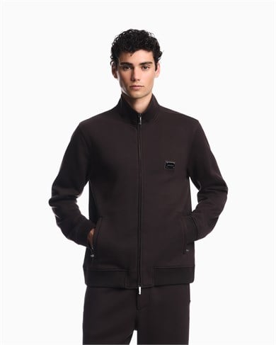 Emporıo Armani Erkek Normal Kesim Fermuarlı Dik Yakalı Metal Plaka Logolu Uzun Kollu Siyah Ceket EM006821 AF17545-U6030