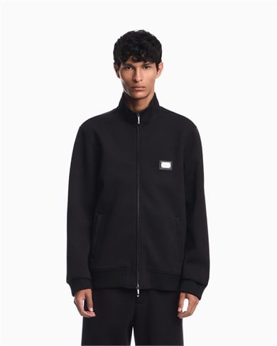Emporıo Armani Erkek Normal Kesim Fermuarlı Dik Yakalı Metal Plaka Logolu Uzun Kollu Siyah Ceket EM006821 AF17545-UC001