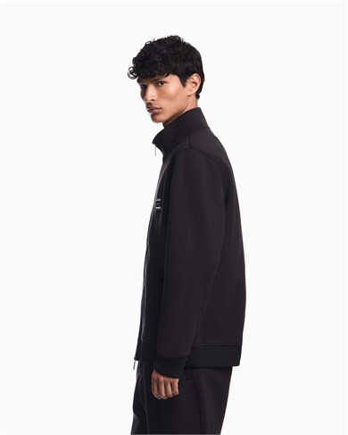 Emporıo Armani Erkek Normal Kesim Fermuarlı Dik Yakalı Metal Plaka Logolu Uzun Kollu Siyah Ceket EM006821 AF17545-UC001