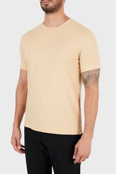 Emporıo Armani Erkek Pamuklu Marka Logolu Bisiklet Yaka Bej T-Shirt 3K1T7P 1JM8Z-112