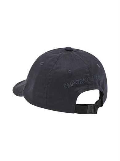 Emporıo Armani Erkek Pamuklu Kartal Logo İşlemeli Ayarlanabilir Tokalı Lacivert Spor Şapka EM004773 AF15502-UB118