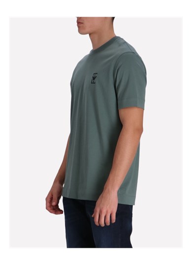 Emporıo Armani Erkek Regular Fit Pamuklu Yuvarlak Yaka EA Logolu Kısa Kollu Yeşil T-Shirt EM001068 AF12926-U9083