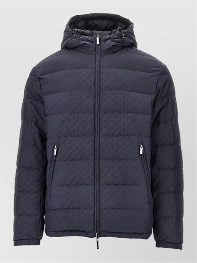 Emporıo Armani Erkek Regular Fit Çift Taraflı Kullanılabilen Kapüşonlu Baskılı Fermuarlı Şişme Lacivert Mont EM006732 AF28007-FB058