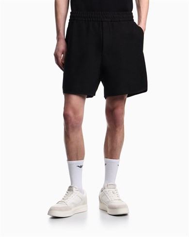 Emporio Armani Emporıo Armani Erkek Regular Fit Pamuklu Mikro Kartal Desenli Beli Lastikli Siyah Şort EM004865 AF13700-FC322