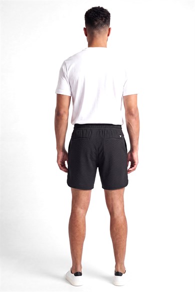 Emporıo Armani Erkek Regular Fit Pamuklu Mikro Kartal Desenli Beli Lastikli Siyah Şort EM004865 AF13700-FB405