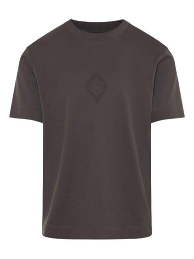 Emporıo Armani Erkek Regular Fit Yuvarlak Yaka Kartal Kabartmalı Kısa Kollu Kahverengi T-Shirt EM001040 AF13669-U8168