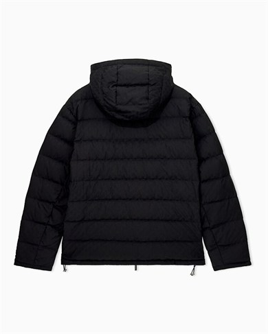 Emporıo Armani Erkek Regular Fit Çift Taraflı Kullanılabilen Kapüşonlu Baskılı Fermuarlı Şişme Siyah Mont EM006732 AF28007-FC043