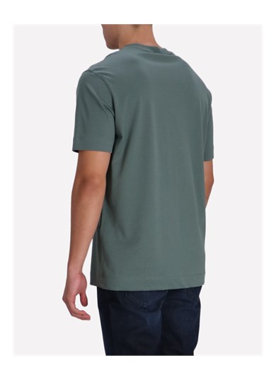 Emporıo Armani Erkek Regular Fit Pamuklu Yuvarlak Yaka EA Logolu Kısa Kollu Yeşil T-Shirt EM001068 AF12926-U9083